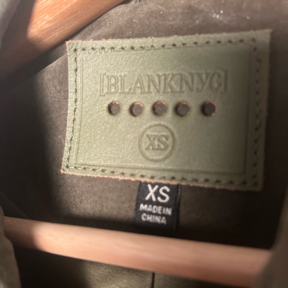 BLANKNYC Jacket XS Suede Olive Green Zip Snap Moto Lined Biker - Picture 10 of 15